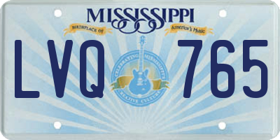 MS license plate LVQ765