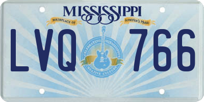 MS license plate LVQ766