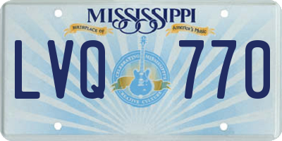 MS license plate LVQ770