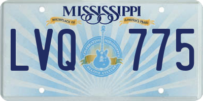 MS license plate LVQ775