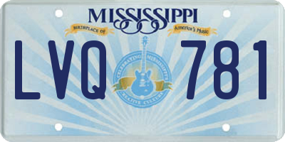 MS license plate LVQ781