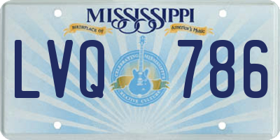 MS license plate LVQ786