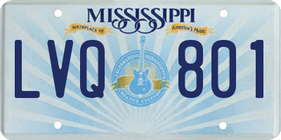 MS license plate LVQ801