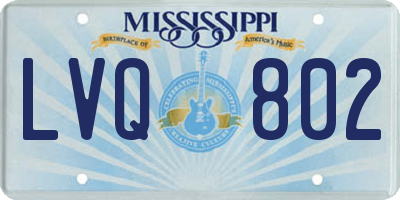 MS license plate LVQ802