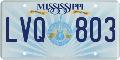 MS license plate LVQ803