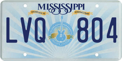 MS license plate LVQ804