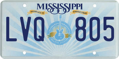 MS license plate LVQ805