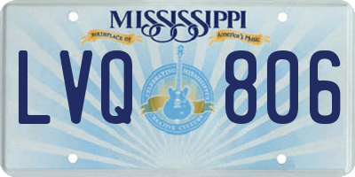 MS license plate LVQ806