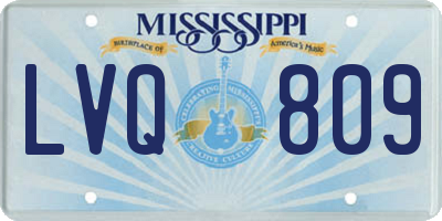 MS license plate LVQ809