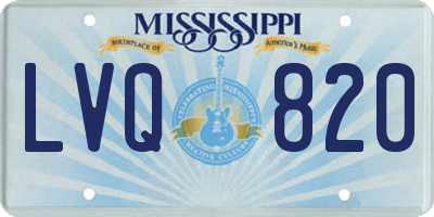 MS license plate LVQ820