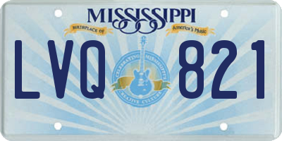 MS license plate LVQ821