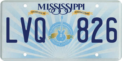 MS license plate LVQ826