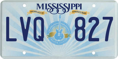 MS license plate LVQ827
