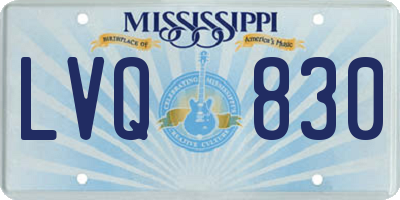 MS license plate LVQ830