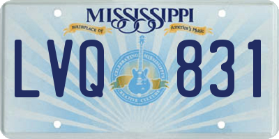 MS license plate LVQ831