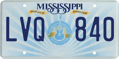 MS license plate LVQ840