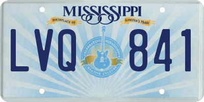 MS license plate LVQ841