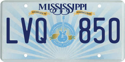 MS license plate LVQ850