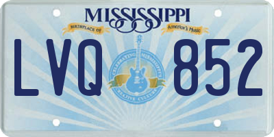 MS license plate LVQ852