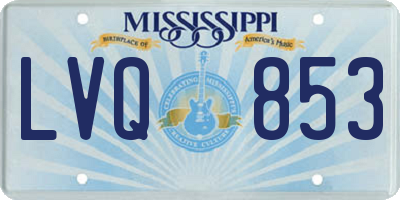 MS license plate LVQ853