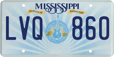 MS license plate LVQ860