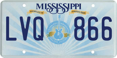MS license plate LVQ866
