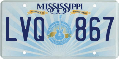 MS license plate LVQ867