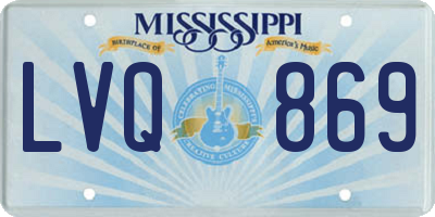 MS license plate LVQ869