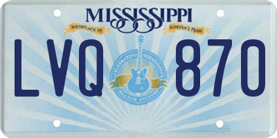 MS license plate LVQ870