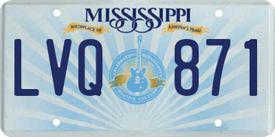 MS license plate LVQ871