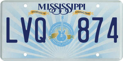 MS license plate LVQ874
