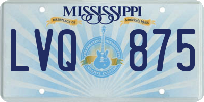 MS license plate LVQ875
