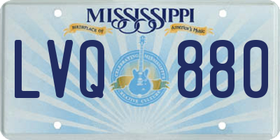 MS license plate LVQ880