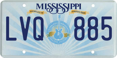 MS license plate LVQ885