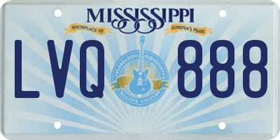 MS license plate LVQ888
