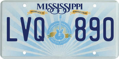MS license plate LVQ890