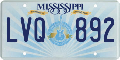MS license plate LVQ892