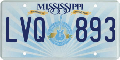 MS license plate LVQ893