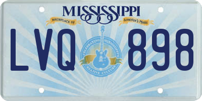 MS license plate LVQ898