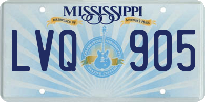 MS license plate LVQ905