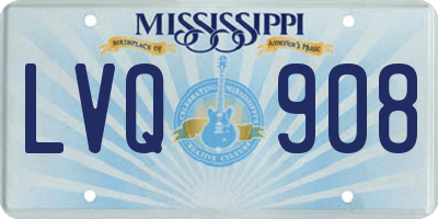 MS license plate LVQ908