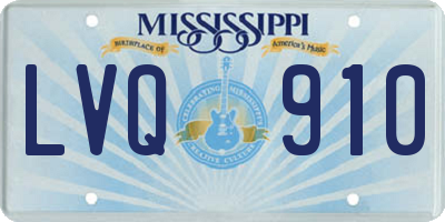 MS license plate LVQ910