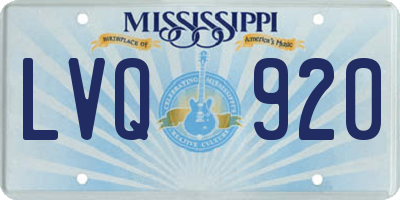 MS license plate LVQ920