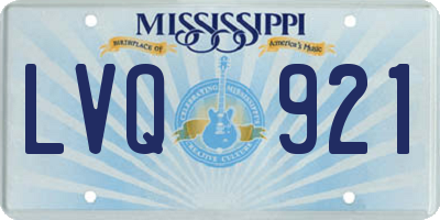 MS license plate LVQ921