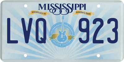 MS license plate LVQ923