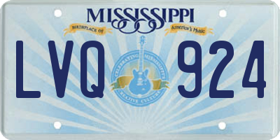 MS license plate LVQ924