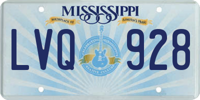 MS license plate LVQ928