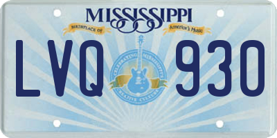 MS license plate LVQ930