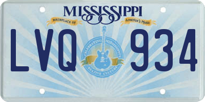 MS license plate LVQ934