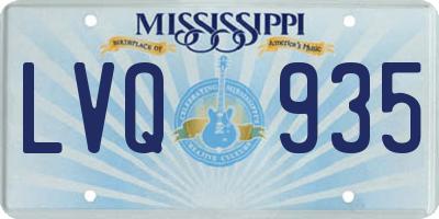 MS license plate LVQ935
